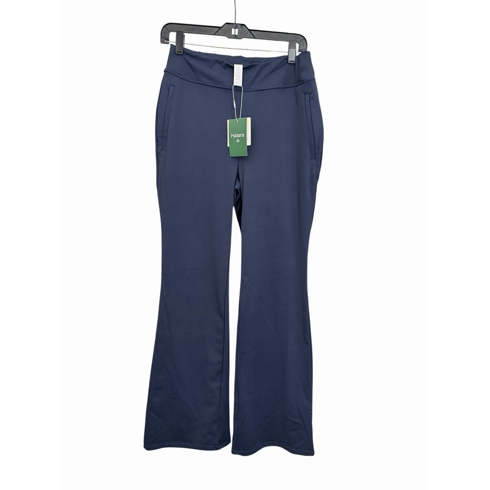 Halara Pants Medium Tall High Waisted InstantCool Quick Dry Flare Golf Blue E2-6